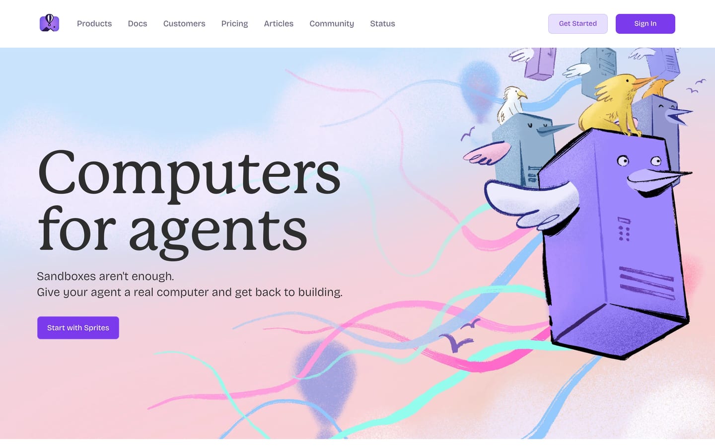 Screenshot of the Computers for agents website