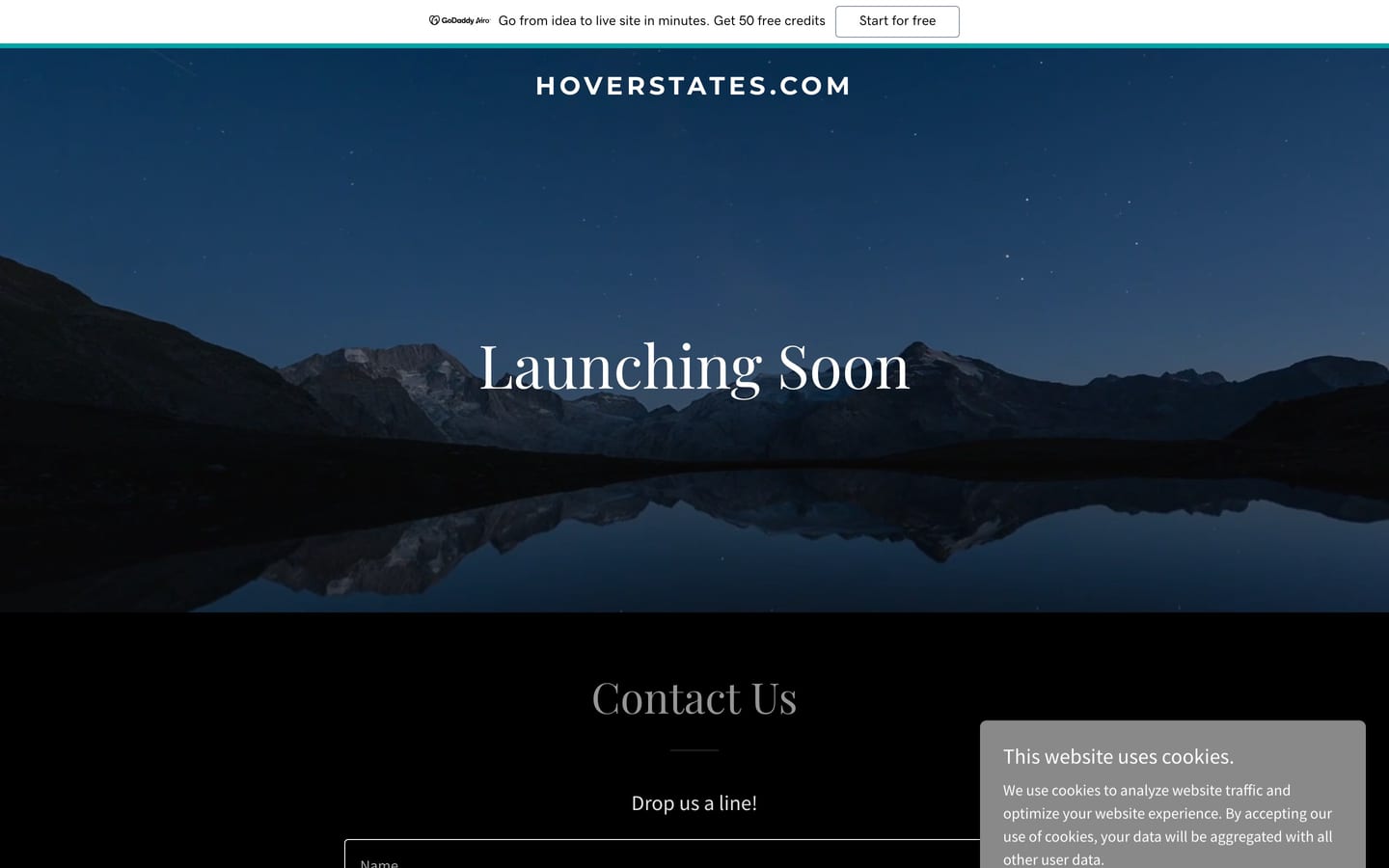 Screenshot of the hoverstates.com website