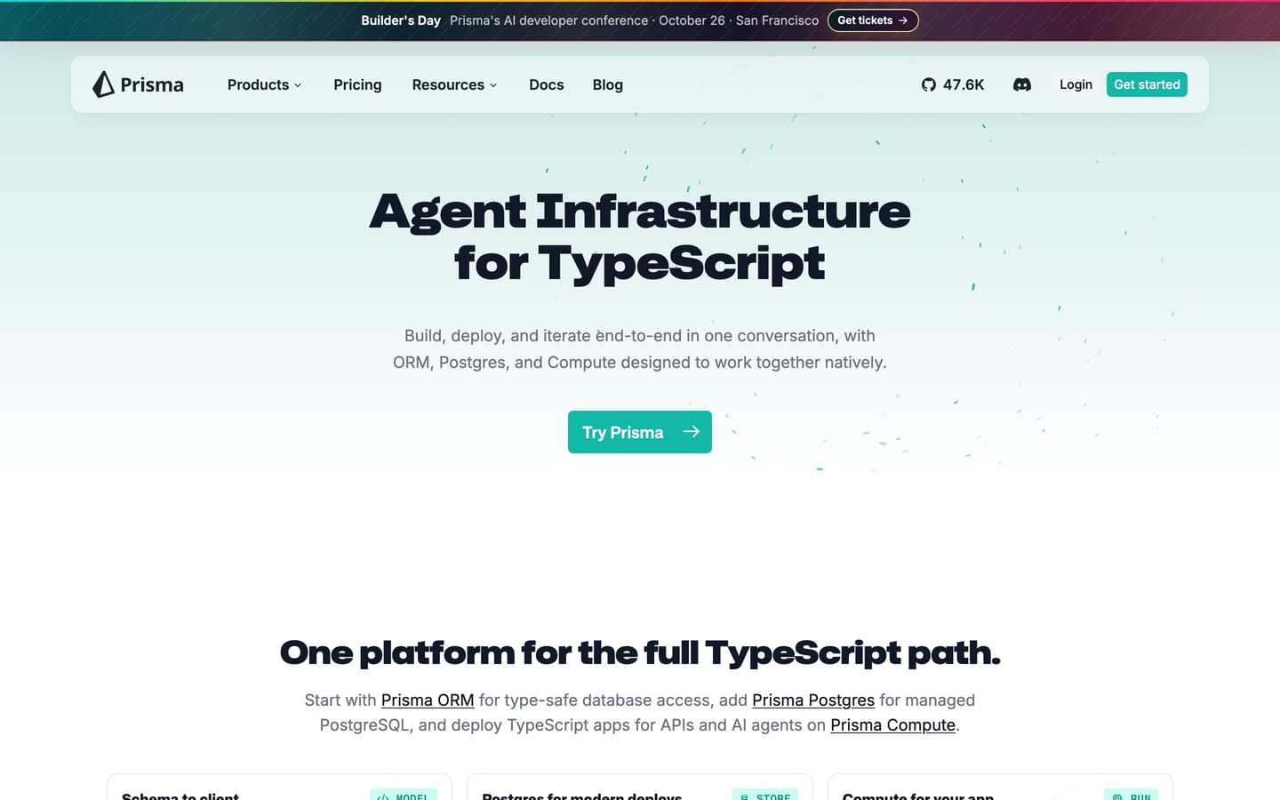 Screenshot of the Prisma website