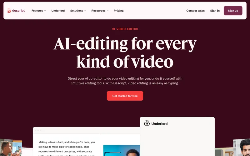 Screenshot of the Try Free website