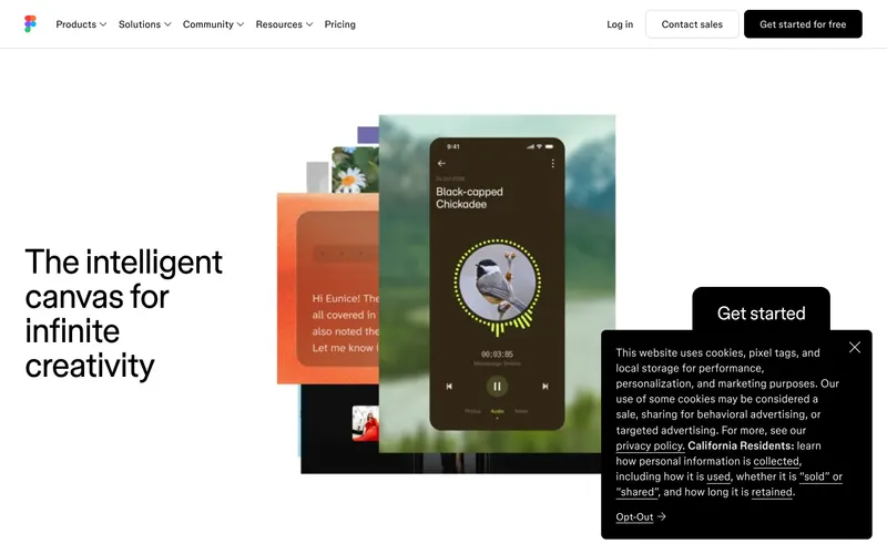 Screenshot of the Figma website