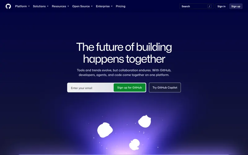 Screenshot of the GitHub website
