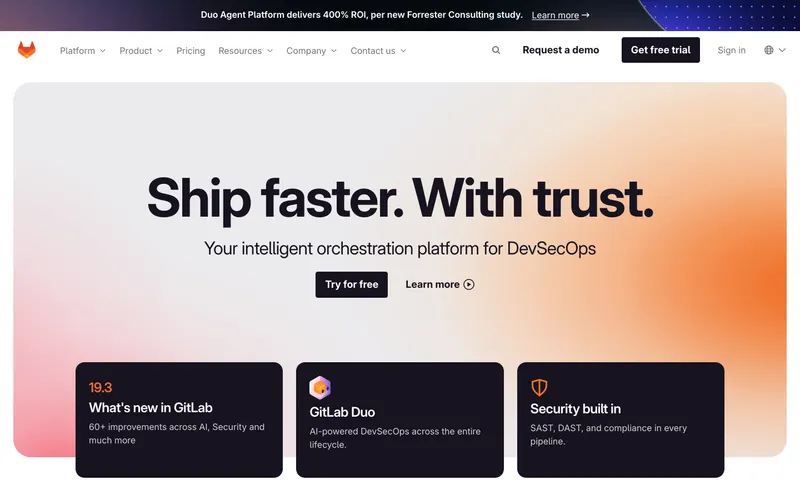 Screenshot of the Finally, AI for the entire software lifecycle. website