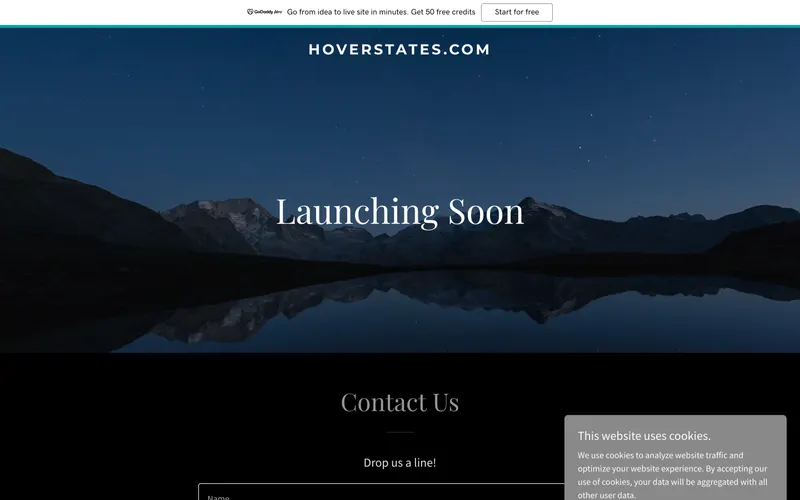 Screenshot of the hoverstates.com website