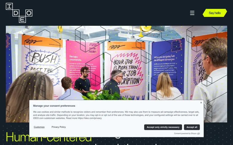 Screenshot of the IDEO website