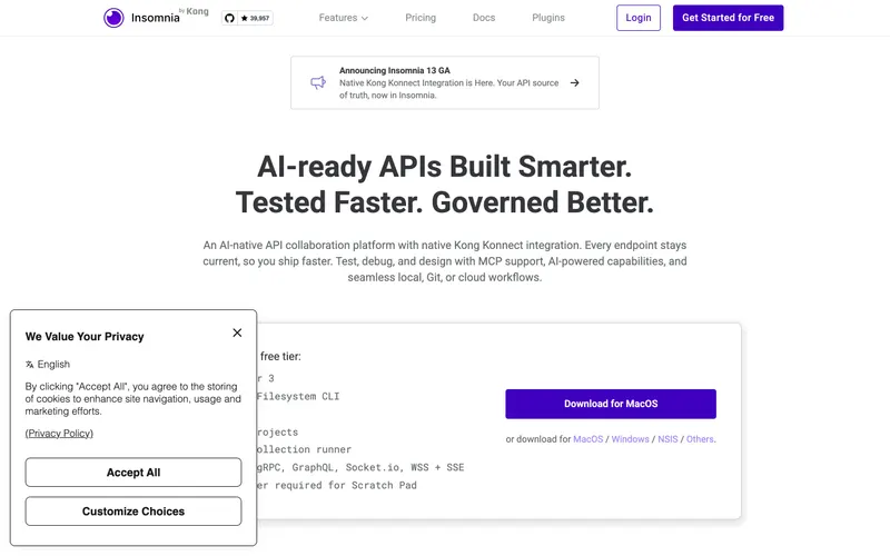 Screenshot of the The Collaborative API Development Platform website