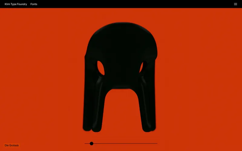 Screenshot of the Klim Type Foundry website
