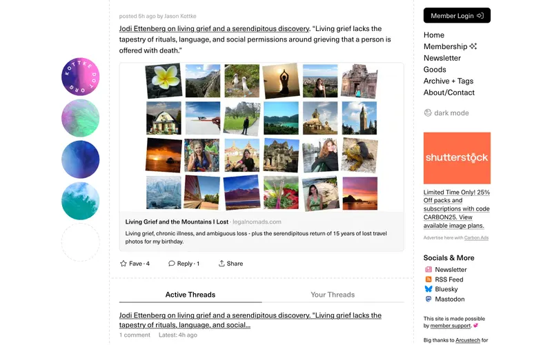 Screenshot of the kottke.org website