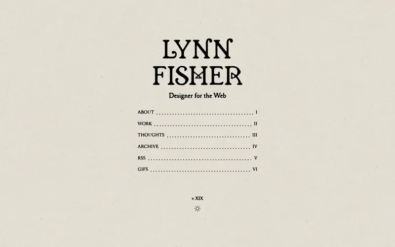 Screenshot of the Lynn Fisher website