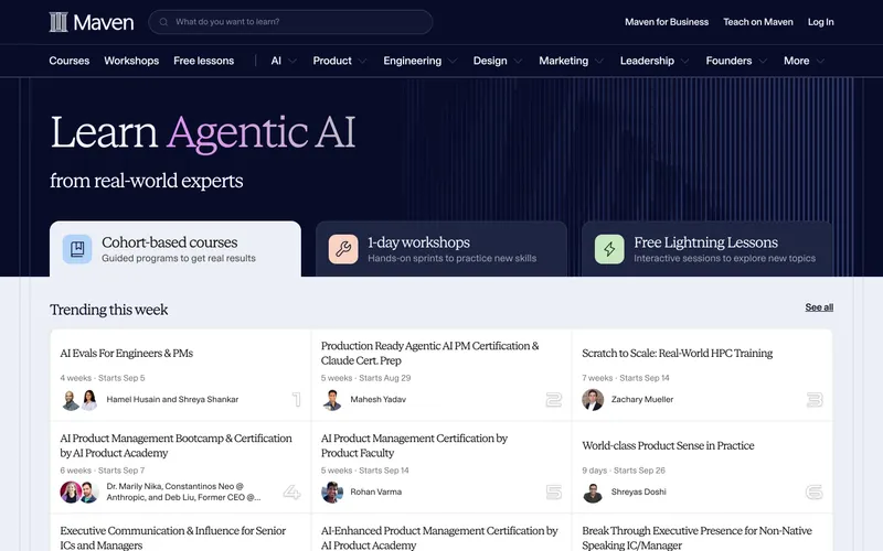 Screenshot of the Maven website