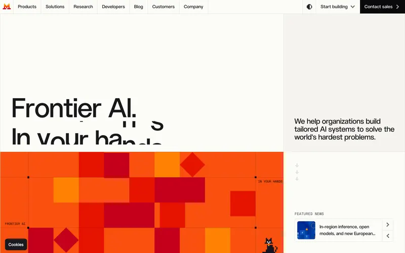 Screenshot of the Mistral website