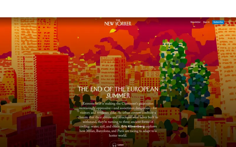 Screenshot of the The New Yorker website