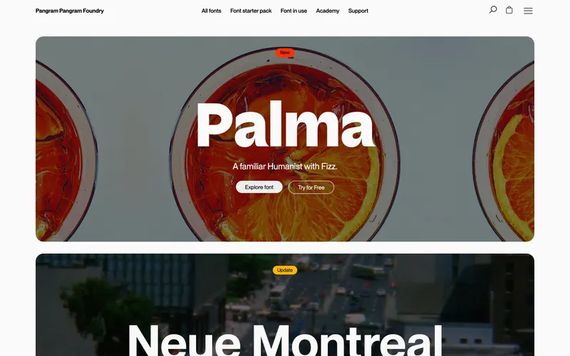 Screenshot of the Pangram Pangram website