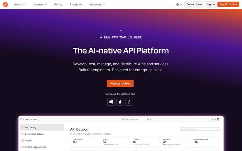 Screenshot of the Sign Up for Free website