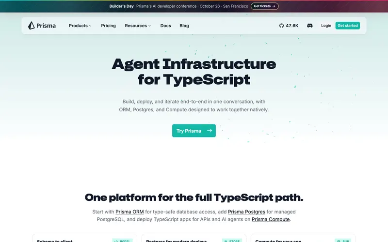 Screenshot of the Prisma website
